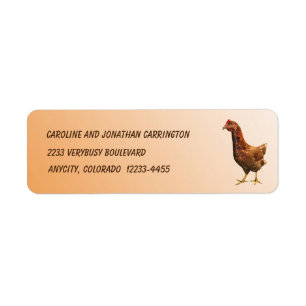 Rhode Island Red Hen Chicken Return Label
