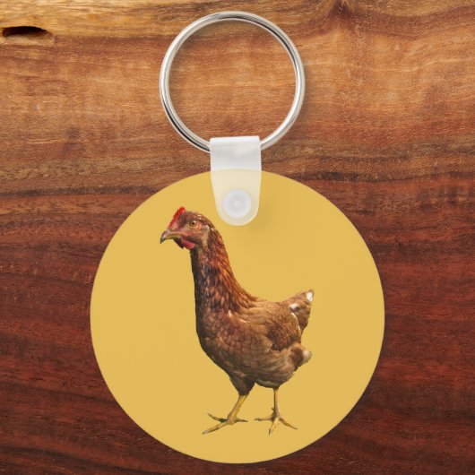 Rhode Island Red Hen Chicken Sleutelhanger (Voorkant)