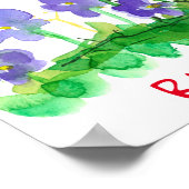 Rhode Island Red Hen Chicken Violets Poster (Hoek)