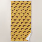 Rhode Island Red Hen Chicken Yellow Beach Towel Strandlaken (Voorkant)