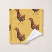 Rhode Island Red Hen Chicken Yellow Towel Set Bad Handdoek (Wasdoekje)
