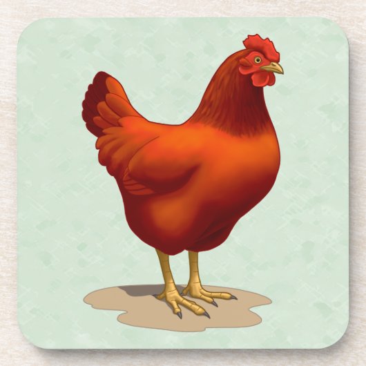 Rhode Island Red Hen Drankjes Onderzetter (Voorkant)
