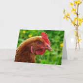 Rhode Island Red Hen Kaart (Gele Bloem)