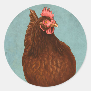 Rhode Island Red Hen Stickers