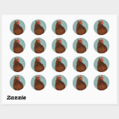 Rhode Island Red Hen-Stickers Ronde Sticker (Vel)