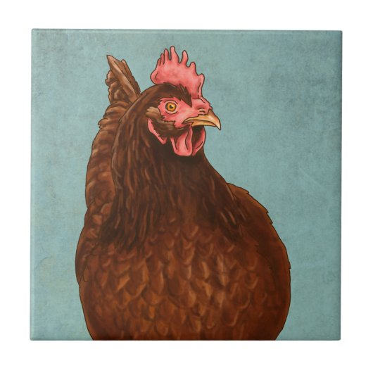 Rhode Island Red Hen Tile Tegeltje (Voorkant)