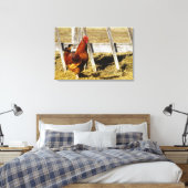 Rhode Island Red Rooster Canvas Afdruk (Insitu (Slaapkamer))