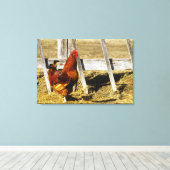 Rhode Island Red Rooster Canvas Afdruk (Insitu (Houten vloer))