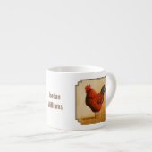 Rhode Island Red Rooster Chicken Espresso Kop (Voorkant rechts)