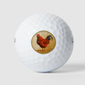 Rhode Island Red Rooster Chicken Golfballen (Voorkant)
