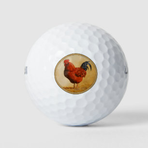 Rhode Island Red Rooster Chicken Golfballen