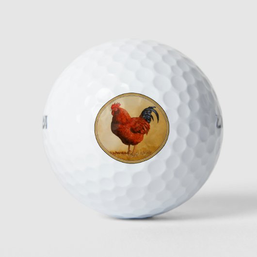 Rhode Island Red Rooster Chicken Golfballen (Voorkant)