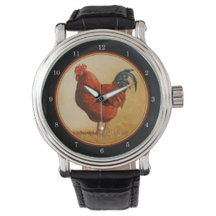 Rhode Island Red Rooster Chicken Horloge