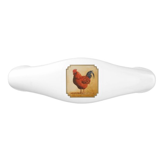 Rhode Island Red Rooster Chicken Keramische Ladegreep (Voorkant)