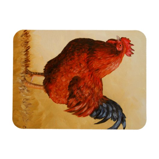 Rhode Island Red Rooster Chicken Magneet (Horizontaal)