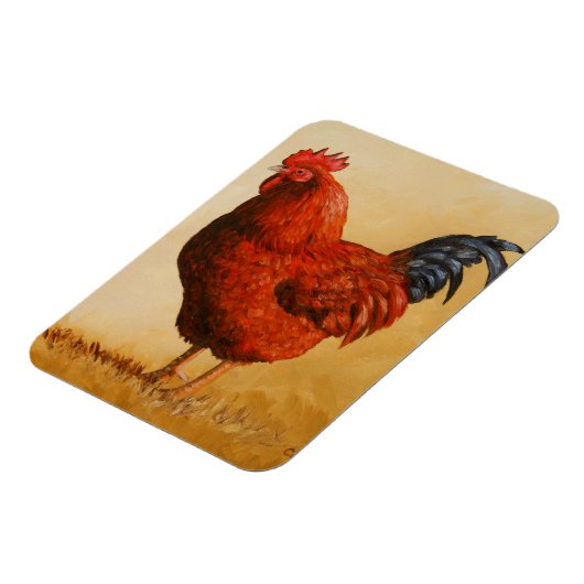 Rhode Island Red Rooster Chicken Magneet (Linkerzijde)