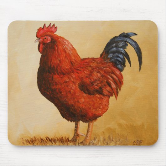 Rhode Island Red Rooster Chicken Muismat (Voorkant)