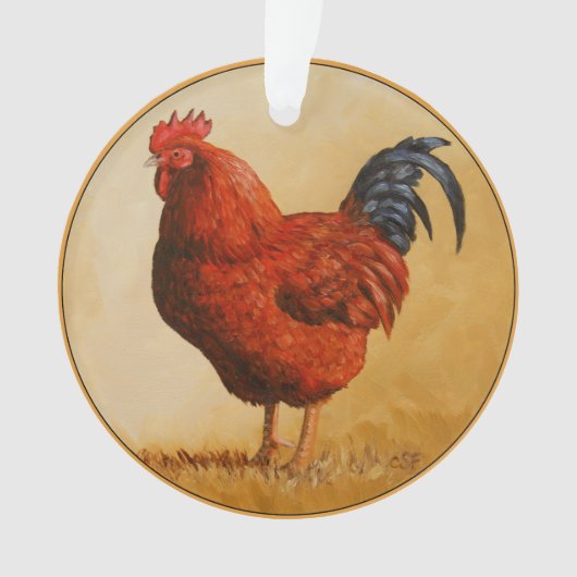 Rhode Island Red Rooster Chicken Ornament (voorkant)