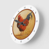 Rhode Island Red Rooster Chicken Ronde Klok (Hoek)