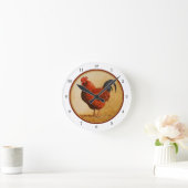 Rhode Island Red Rooster Chicken Ronde Klok (Huis)
