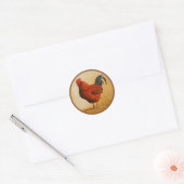 Rhode Island Red Rooster Chicken Ronde Sticker (Envelop)
