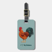 Rhode Island Red Rooster Crowing Bagagelabel (Voorkant verticaal)