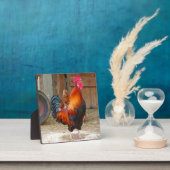 Rhode Island Red Rooster Crowing in Barnyard Fotoplaat (Insitu)