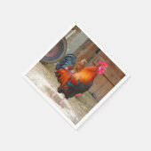 Rhode Island Red Rooster Crowing in Barnyard Servetten (Hoek)