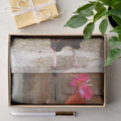 Rhode Island Red Rooster Crowing in Barnyard Tissuepapier (Geschenk)