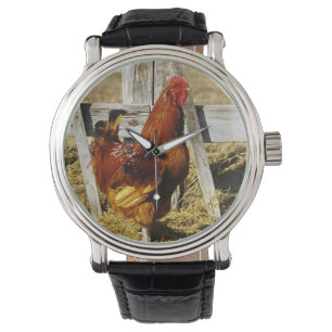 Rhode Island Red Rooster Horloge