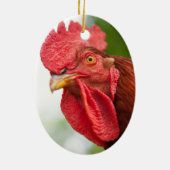 Rhode Island Red Rooster Keramisch Ornament (Achterkant)