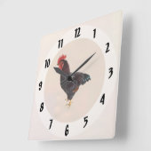 Rhode Island Red Rooster Vierkante Klok (Hoek)