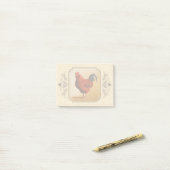 Rhode Island Red Rooster Yellow Background Post-it® Notes (Op bureau)