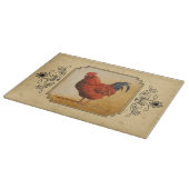 Rhode Island Red Rooster Yellow Background Snijplank (Hoek)