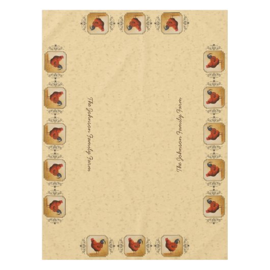 Rhode Island Red Rooster Yellow Background Tafelkleed (Voorkant)