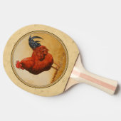 Rhode Island Red Rooster Yellow Background Tafeltennisbatje (Zijkant)