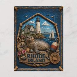 Rhode Island Reis in Vintage Stijl Briefkaart