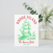 Rhode Island Reis Nautilus Oceaan Staat Opgericht Briefkaart (Staand voorkant)