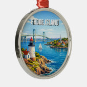 Rhode Island Reizen Metalen Ornament (Rechts)