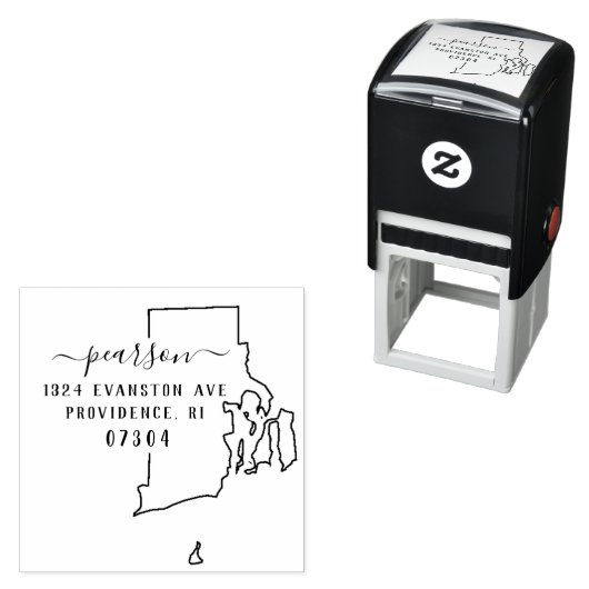 Rhode Island retouradres stempel zelf-inkt (In situ)