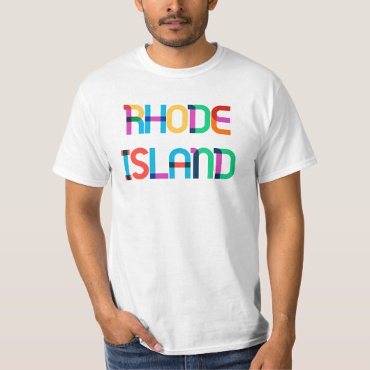 Rhode Island Retro Colorful Pop Art 80s T-shirt (Voorkant)