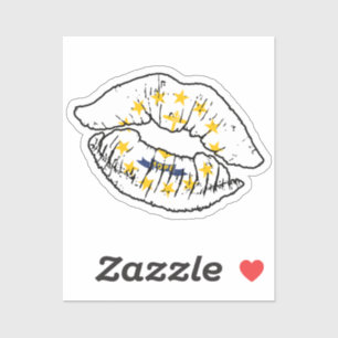 Rhode Island Rhode Islander Lipstick Liefde Vlag Sticker