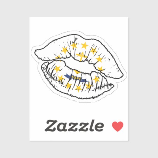 Rhode Island Rhode Islander Lipstick Liefde Vlag Sticker (Vel)