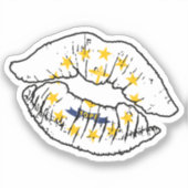 Rhode Island Rhode Islander Lipstick Liefde Vlag Sticker (Voorkant)