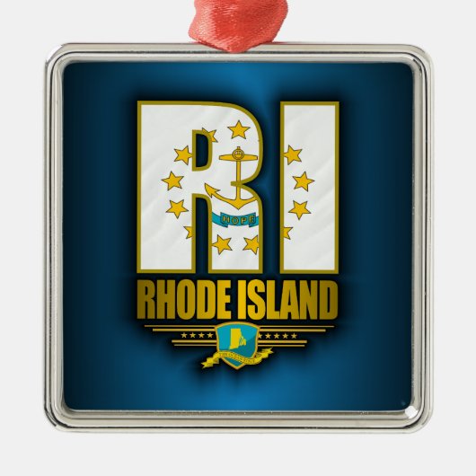 Rhode Island (RI) Metalen Ornament (Voorkant)
