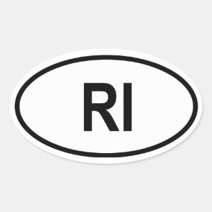 Rhode Island "RI" Ovale Sticker