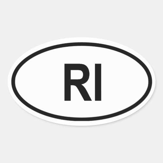 Rhode Island "RI" Ovale Sticker (Voorkant)