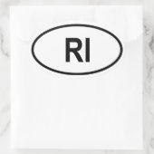 Rhode Island "RI" Ovale Sticker (Tas)