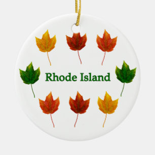 Rhode Island (rode paardenbladeren) Keramisch Ornament