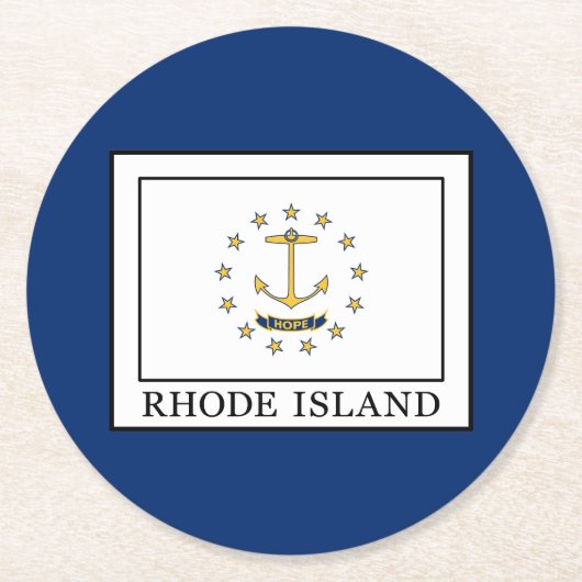 Rhode Island Ronde Kartonnen Onderzetter (Voorkant)